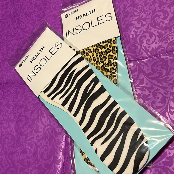 New Animal Print - Zebra & Leopard Set of Two Pair YEBEI Health Insoles Fashion - Picture 8 of 8